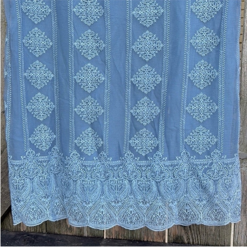 EUC Sundance Twilight Embroidered Chiffon Shift Dress Size Large - Picture 6 of 8